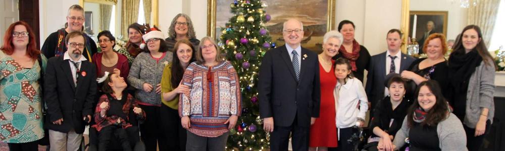 L'Arche Halifax group decorating Christmas Tree at Lieutenant Governor's